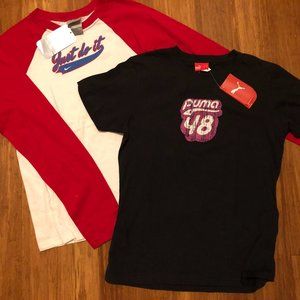 Lot of 2 NEW (with tags) Juniors Athletic Tops T-shirts  NIKE  PUMA XL